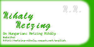 mihaly metzing business card